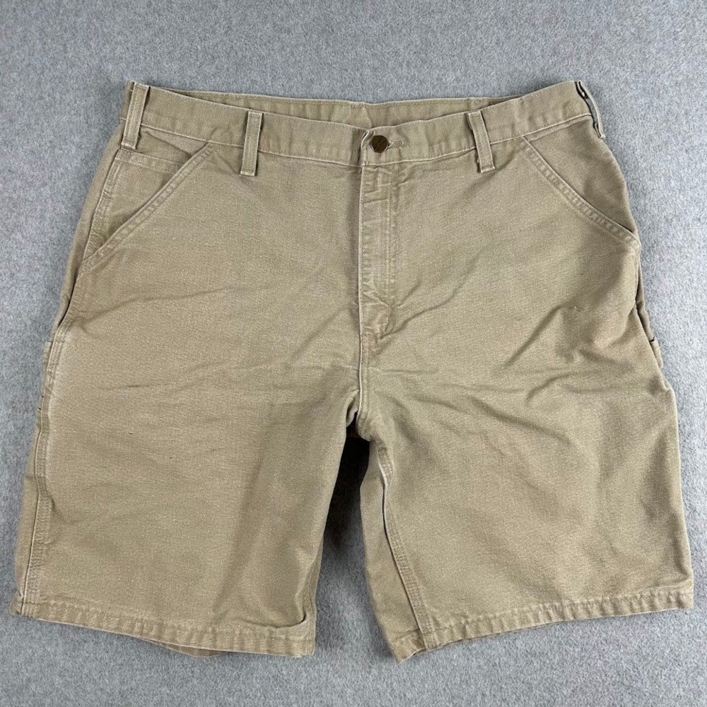 Vintage Carhartt B188 Tan Canvas Carpenter‎ Work Shorts Mens 38 Utility